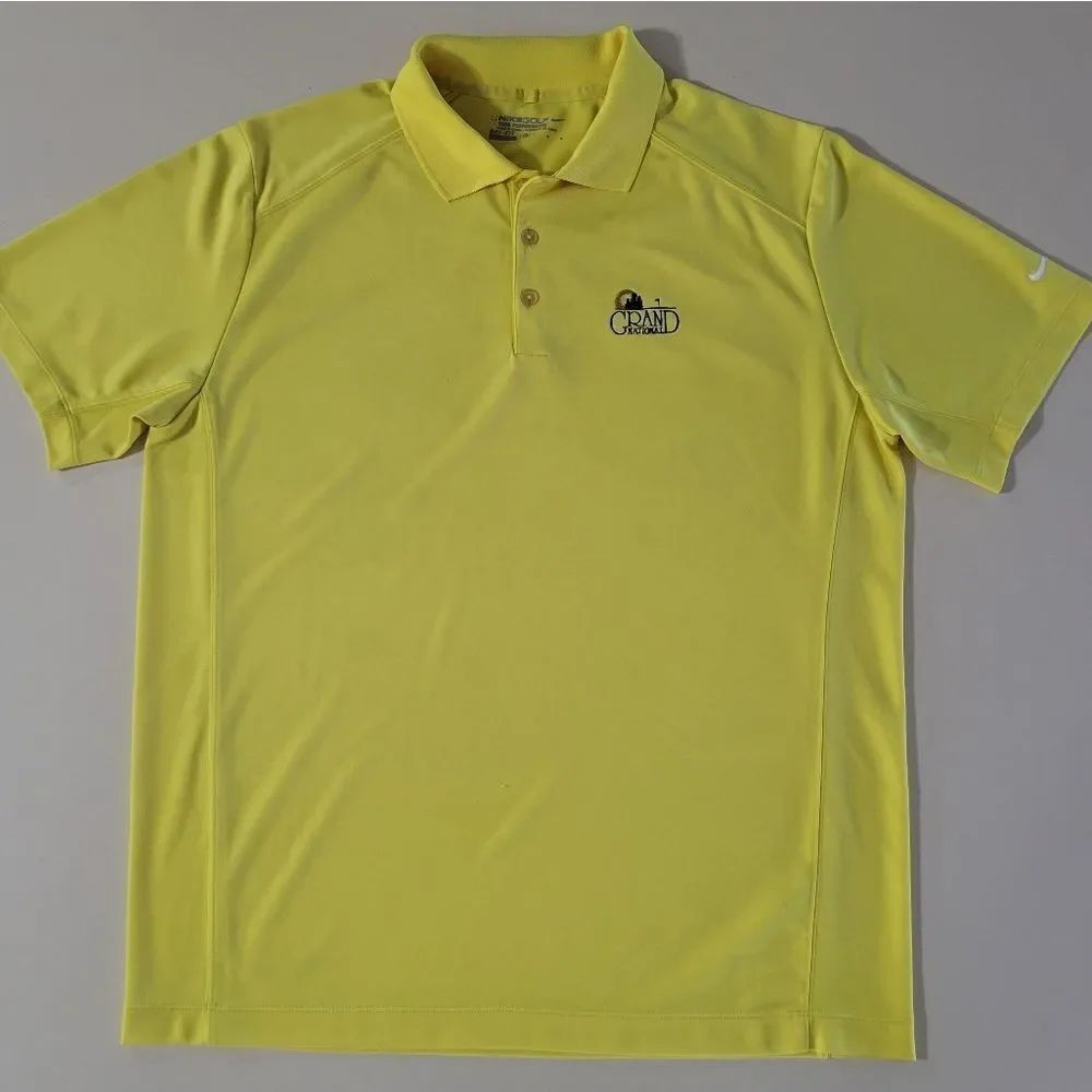 Nike Men's Yellow Dri-FIT Short Sleeve Golf Polo